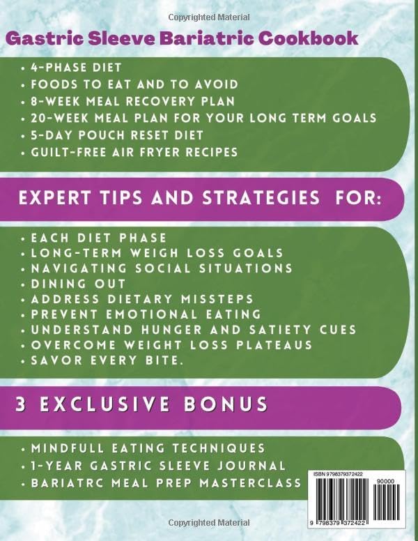 Gastric Sleeve Bariatric Cookbook: 2000 Days Of Tasty Recipes For Healthy Stomach Recovery & Quick Weight Loss After Surgery. Bonus: Conscious Eating Tips for Long-Term Results & 28-Week Meal Plan by Raven Foster