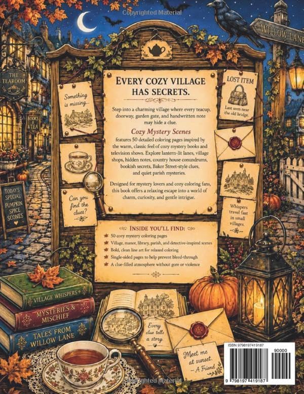 Cozy Mystery Scenes: An Adult Coloring Book (Cozy Fantasy Coloring Books) by Keith J. Hoskins