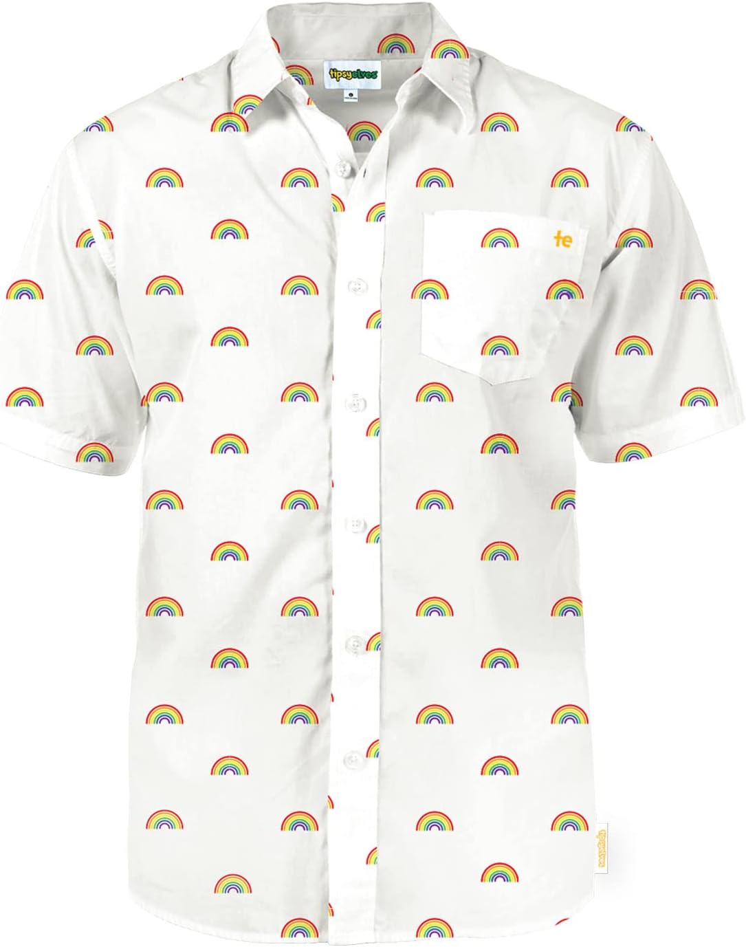 Tipsy Elves LGBT Pride Button Down Shirts for Men - Casual Men's Rainbow Shirts - Gay Pride Short Sleeve Shirts