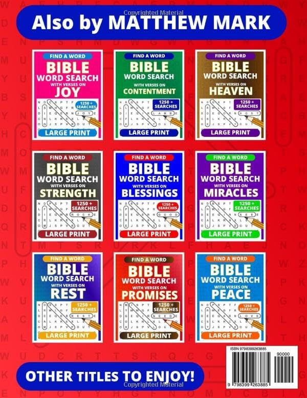 Large Print Bible Word Search – with Verses on Praise by Matthew Mark
