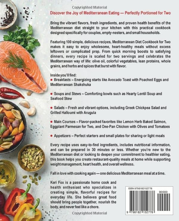 Mediterranean Diet Cookbook for Two: Quick, Wholesome, and Tasty Recipes for Everyday Wellness by Keri Fox