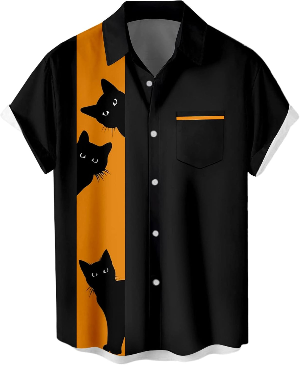Deer Lady 2026 Halloween Button Down Shirts for Men Funny Pumpkins Hawaiian Short Sleeve Casual Bowling Shirt