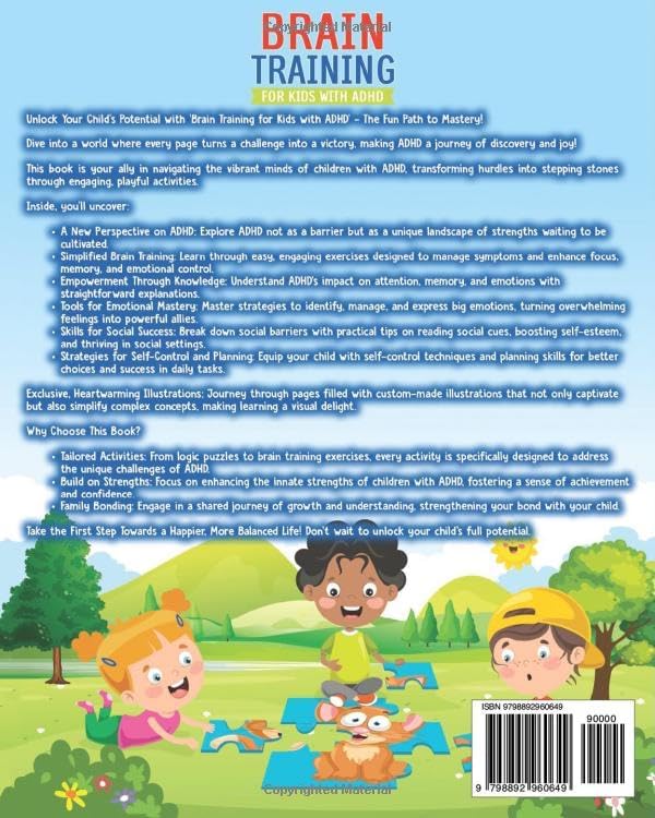 Brain Training for Kids with ADHD: 101 Fun Exercises and Logic Puzzles to Improve Focus, Concentration, Self-Regulation, and Executive Functioning Skills (The Emotion Detectives) by Joss Reed