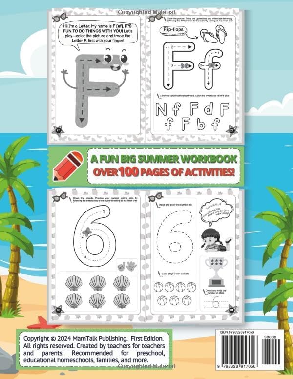 Summer Bridge Preschool Readiness Workbook: A Fun Big Preschool Prep Activities Book for Toddlers Ages 2-3 and Kids Ages 3-4 with Letters, Numbers, ... Shapes, and More (Preschool Learning Books) by MamTalk Publishing