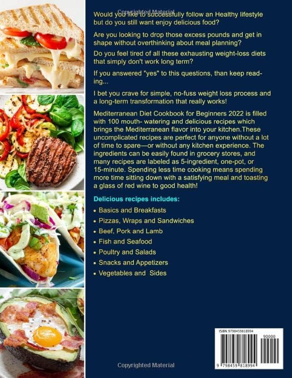 Mediterranean Diet Cookbook for Beginners 2022: 1000 Days Easy and Healthy Mediterranean Recipes with 21 Days Meal Plan and A Beginner's Guide for Your Whole Family to Enjoy A New Lifestyle by Janette Farmer