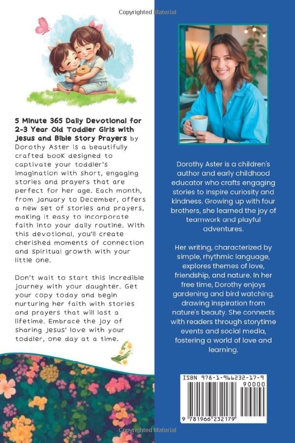 5 Minute 365 Daily Devotional for 2-3 Year Old Toddler Girls with Jesus and Bible Story Prayers: A Year of Stories and Prayers for Toddler Girls by Dorothy Aster