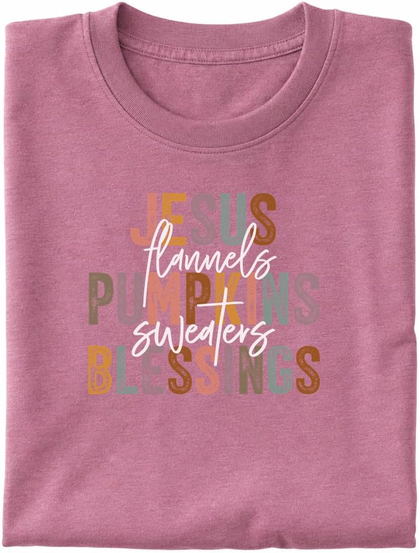 Jesus Flannels Pumpkins Blessings Graphic T-Shirt, Unisex