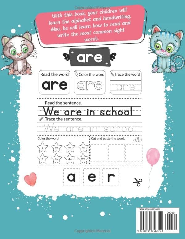 Sight Words and Spelling Workbook for Kids Ages 5-8: Activity Workbook, Phonics Activities and Worksheets To Learn The Alphabet and Handwriting | ... Words for Kindergarten, 1st and 2nd Grade by Fedo Books Box