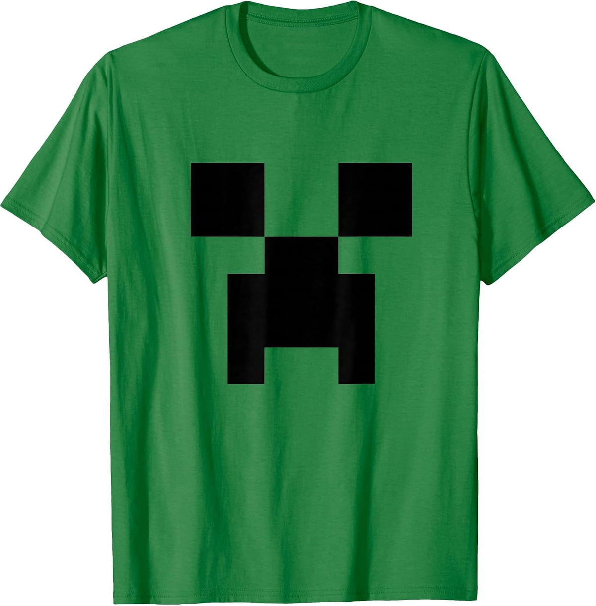 Minecraft Minimalist Big Creeper Face Pixel T-Shirt
