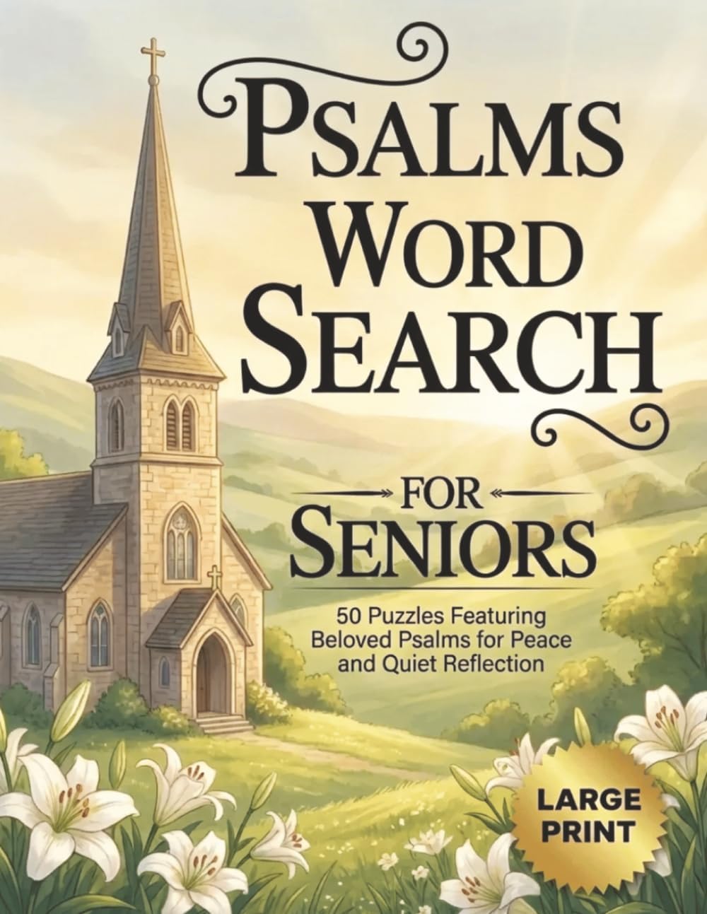 Psalms Large Print Word Search For Seniors | 50 Puzzles Featuring Beloved Psalms for Peace and Quiet Reflection: Christian Hymns Puzzles Book Gift For Seniors, Big Font, Cognitive Games For Adults by Annie Field