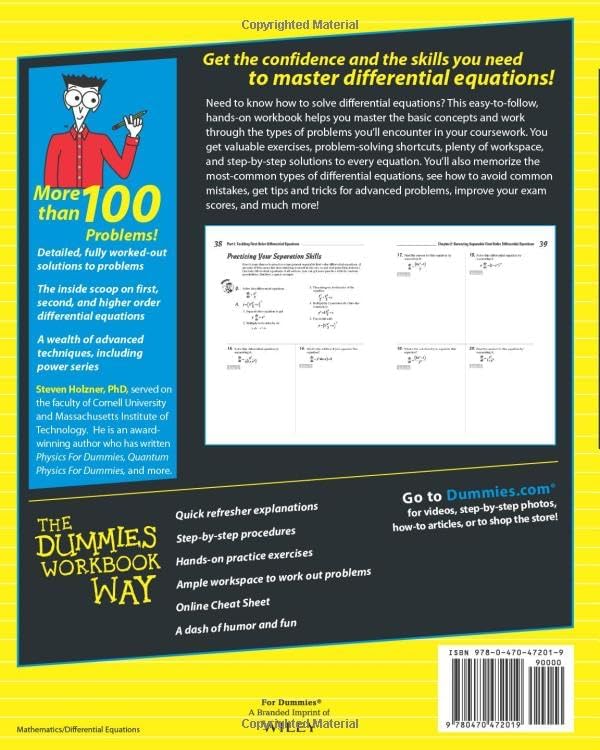 Differential Equations Workbook For Dummies (For Dummies Series) by Steven Holzner
