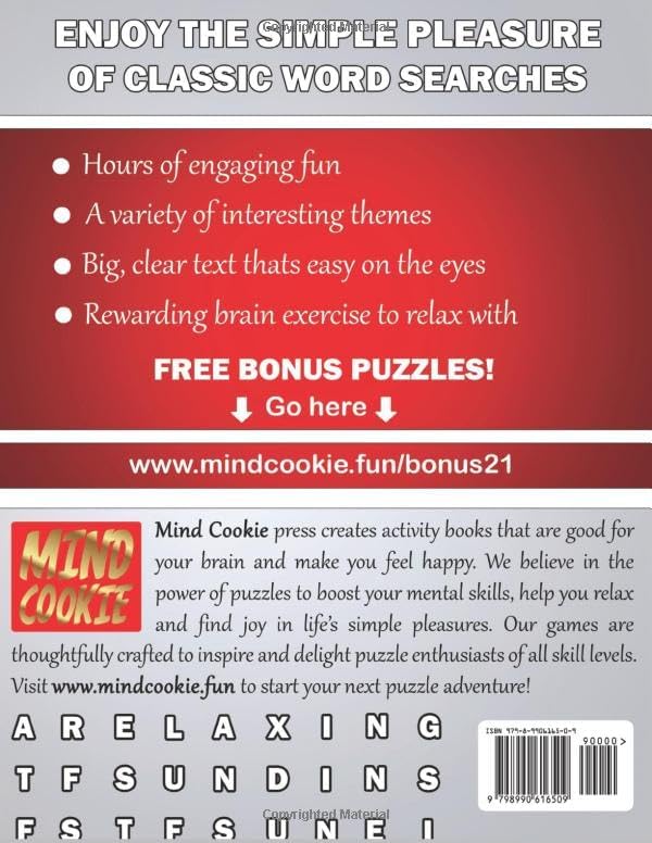 BIG 4850 Word Search Large Print for Adults: 200+ Puzzles (Happy Puzzling!) by MindCookie