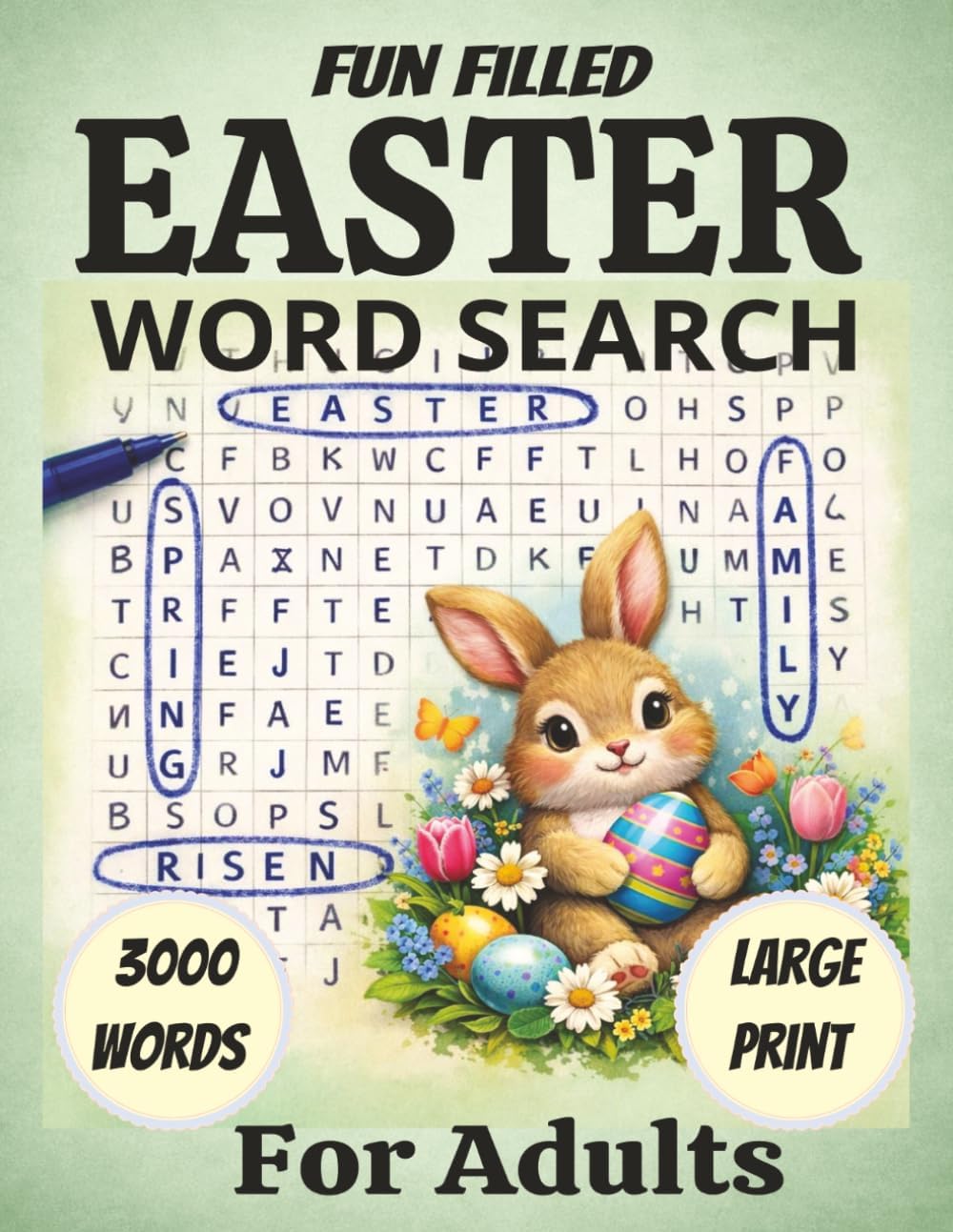 Christian Easter Word Search for Adults and Seniors: Large Print Word Find Puzzle Book with 3000 Hidden Words, 6 Themed Sections and Bible Facts on Every Page by Lodestone Works