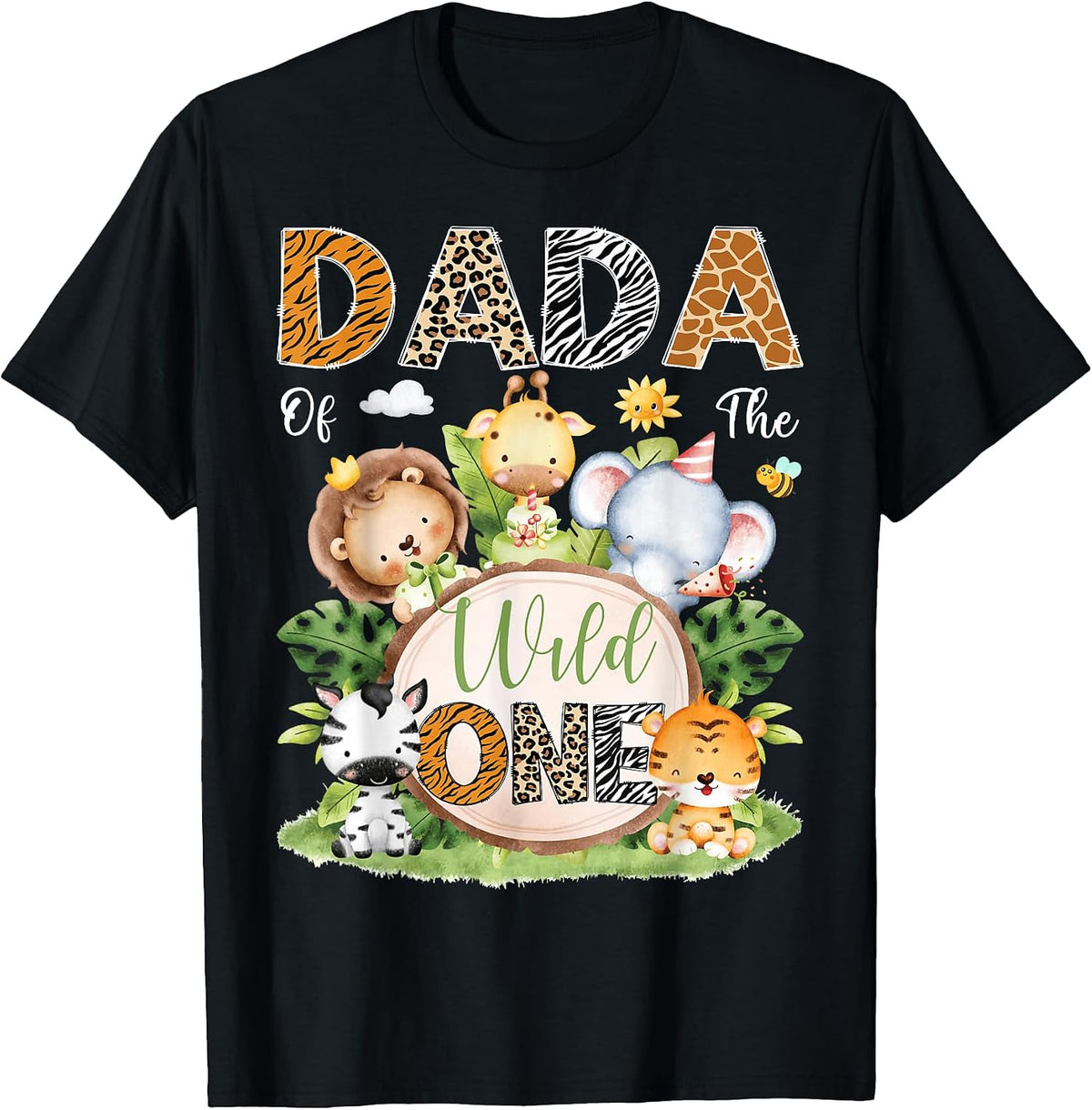 Dada Of The Wild One 1St Birthday Kids Safari Jungle T-Shirt