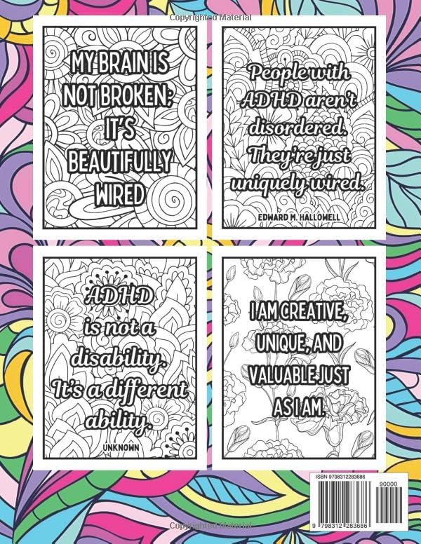 ADHD Positive Affirmations Coloring Book: Simply Focus On The Good! by ADHD POSITIVITY Publications
