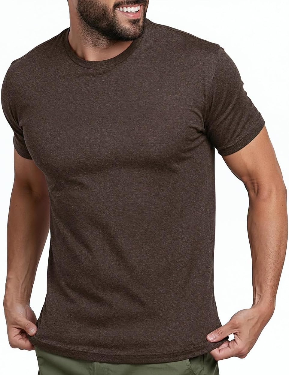 Mens T Shirts Soft Cotton Crew Neck Athletic Fit Casual Tees S-4XL