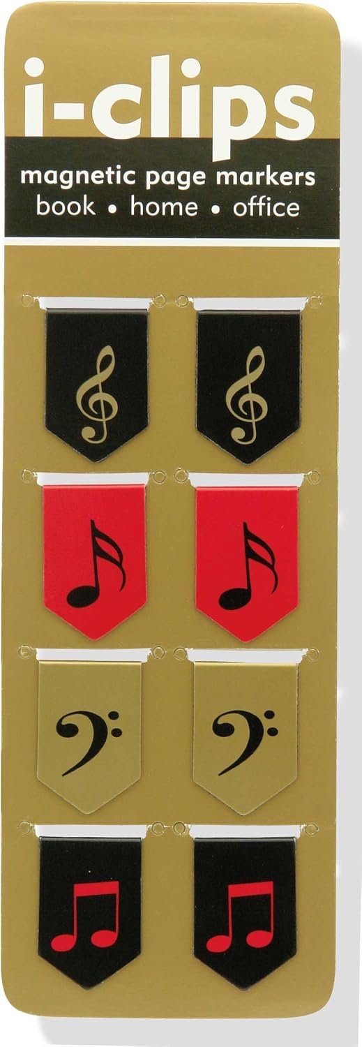 Music i-clips Magnetic Page Markers (Set of 8 Magnetic Bookmarks) (French Edition) by Peter Pauper Press Inc.