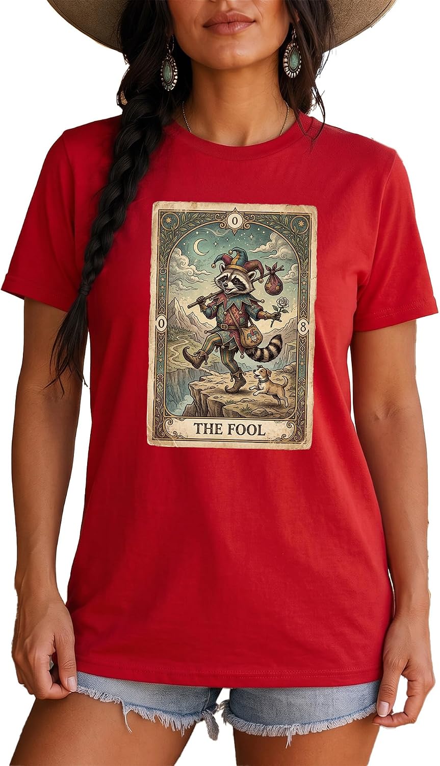 The Fool Raccoon Tarot Card Graphic Tee
