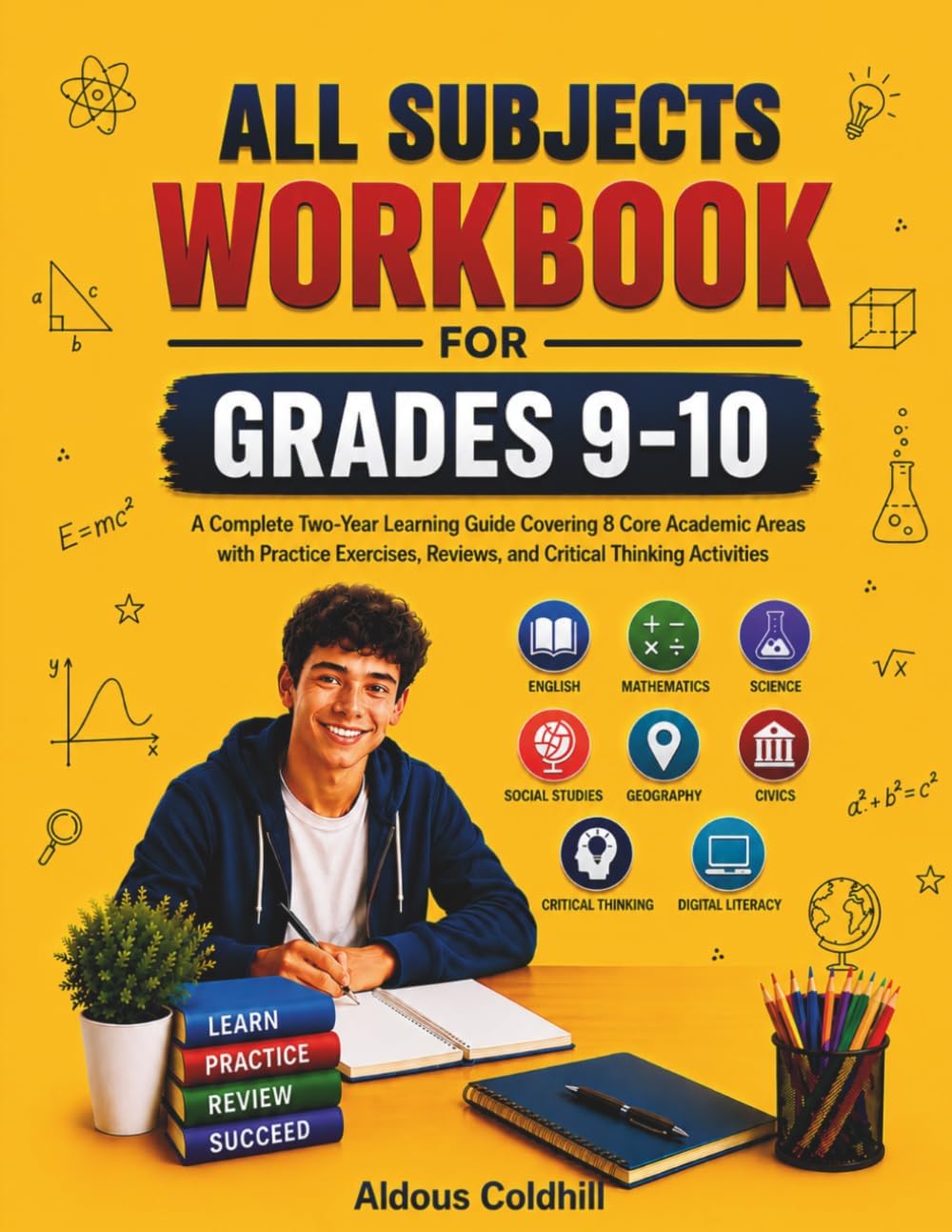 ALL SUBJECTS WORKBOOK FOR GRADES 9-10: A Complete Two-Year Learning Guide Covering 8 Core Academic Areas with Practice Exercises, Reviews, and Critical Thinking Activities by ALDOUS COLDHILL