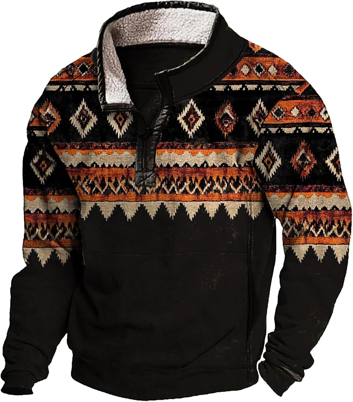 domirica Mens Hoodies Bull Graphic Western Aztec Sweatshirt Pullover Cowboy Fleece Country Vintage American Native Shirts