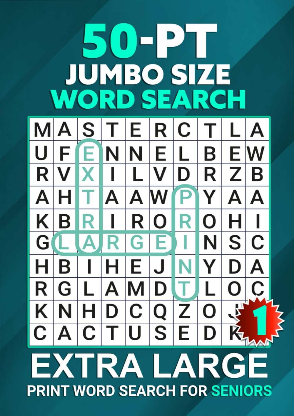 50-PT Jumbo Size Word Search: Extra Large Print Word Search for Seniors Vol 1 by Riddle Master