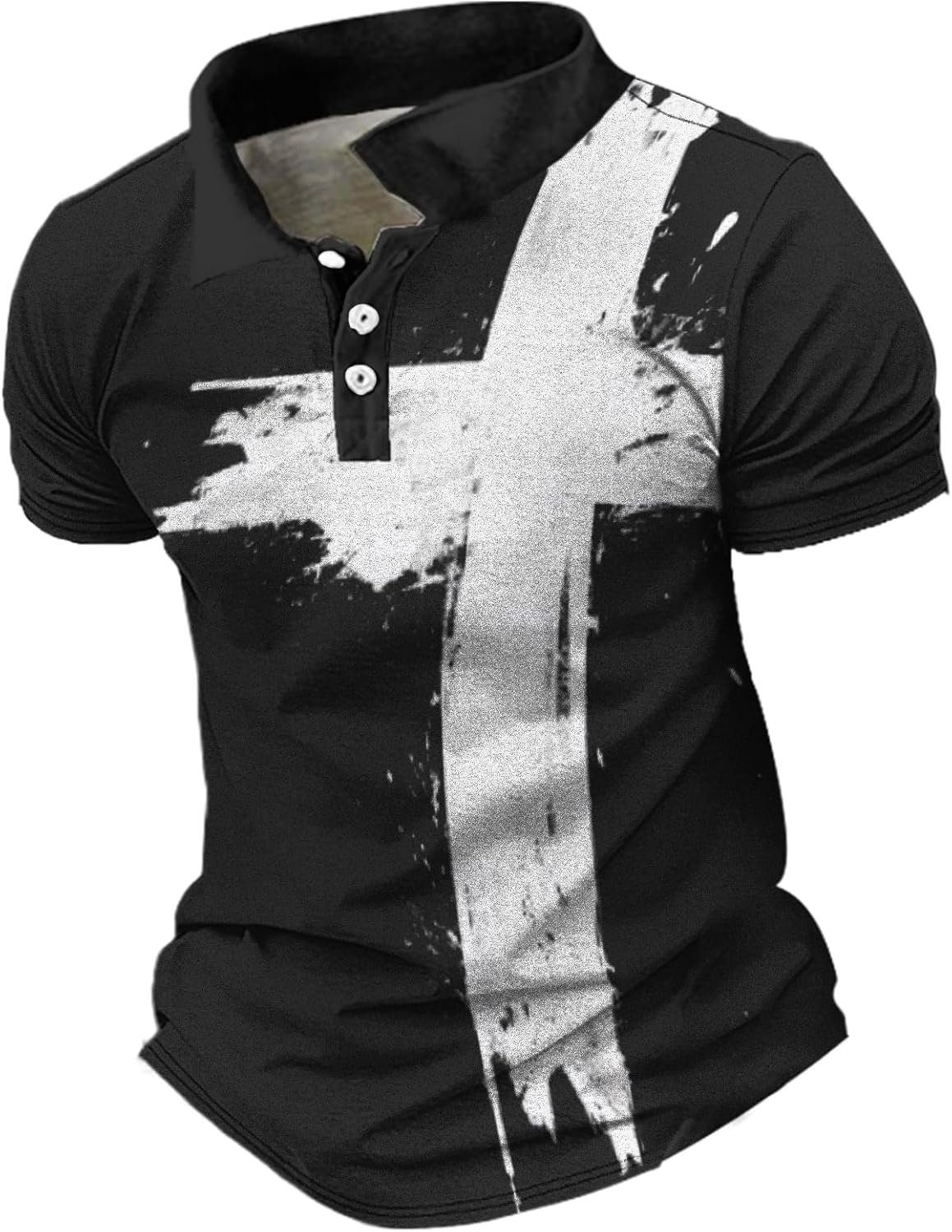 MARSVOVO Bowling Shirts for Men Cool Wolf Print Western T-Shirt Classic Short Sleeve Button Up Casual Golf Shirts