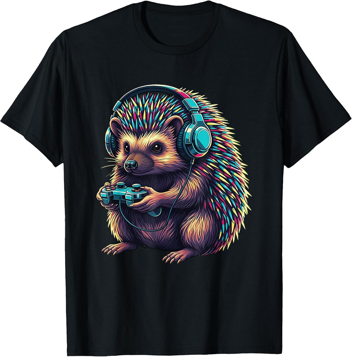 Hedgehog Gaming Animal Video Games Funny Hedgehog T-Shirt