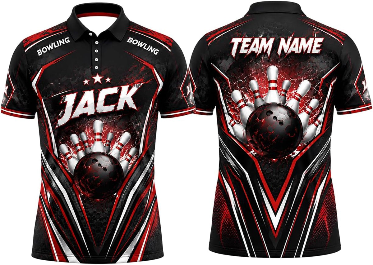 Personalized 3D Bowling Shirts for Men, Custom Bowlings Jersey for Men, Men Bowling Shirts with Name, Team Uniform Gifts