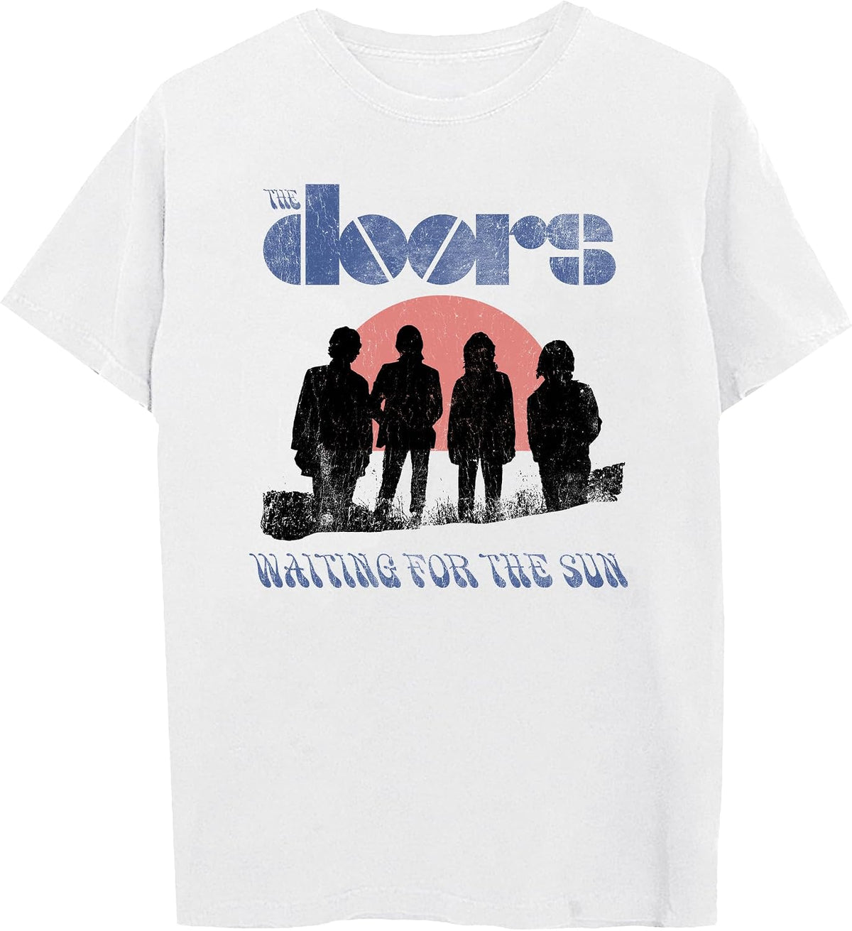 The Doors Unisex Adult The Doors Official Merch Waiting for The Sun T-Shirt, White