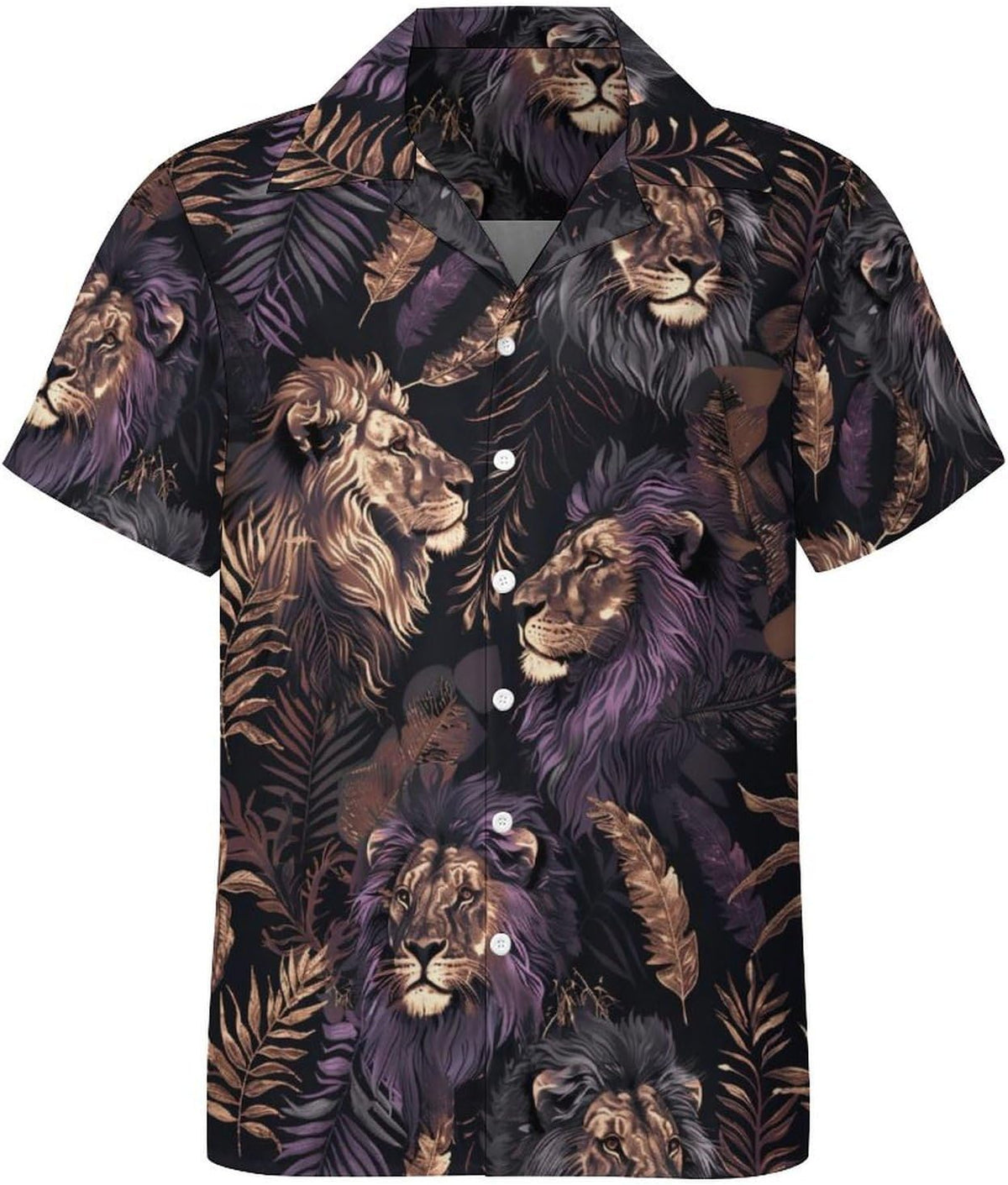 Men's Casual Animal Graphic Button Down Shirts Beach Shirt Hawaiian Tropical Floral Shirts Short Sleeve