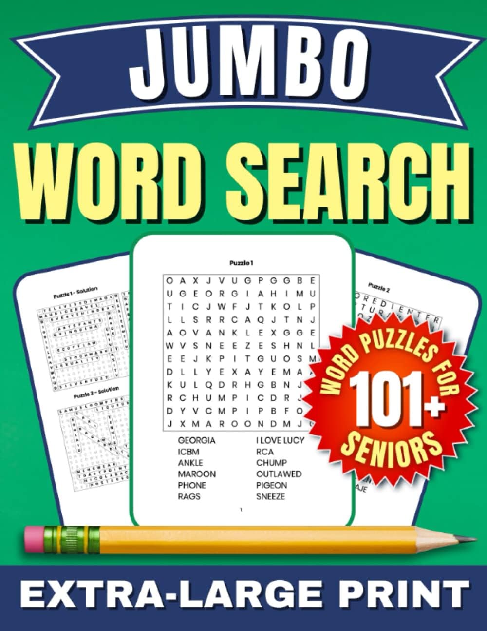 Jumbo Word Search for Seniors: 101+ Find a Word Puzzles (Extra-Large Print) by KRW Media Publishing