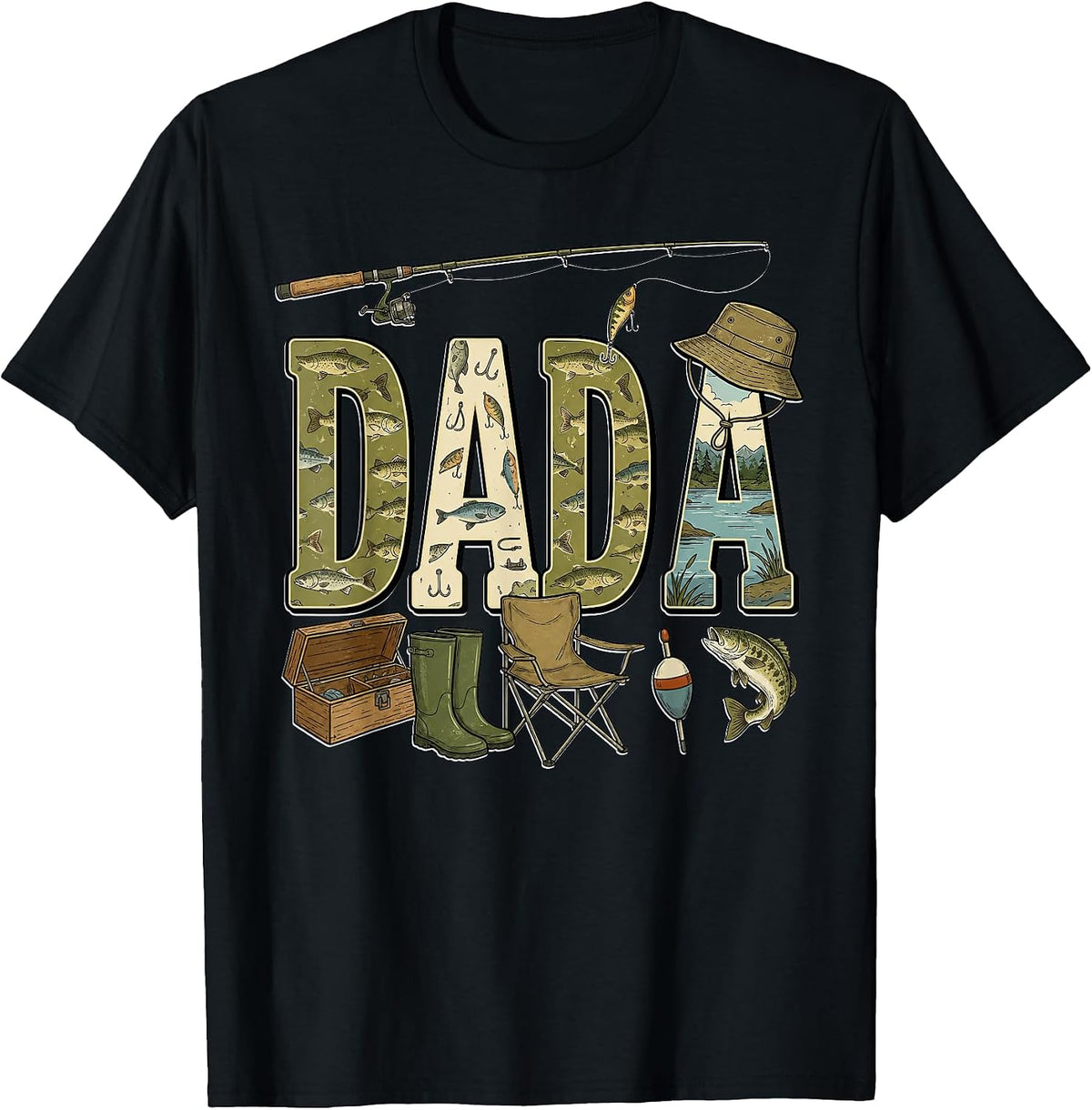 Dada of The Big One Fishing O-Fish-Ally 1st Birthday Family T-Shirt