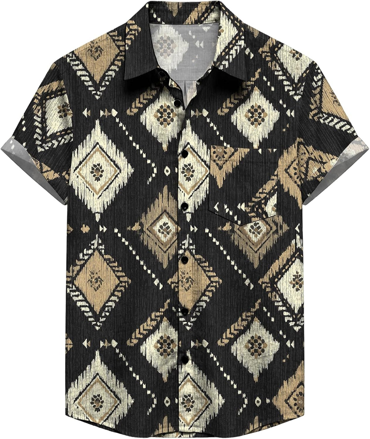 domirica Mens Short Sleeve Button Down Shirts Summer Hawaiian Beach Vacation Breathable Lightweight Casual Shirt