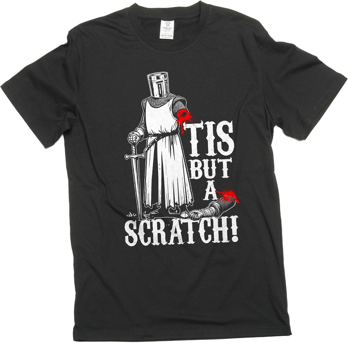 Men's Funny Tis but a Scratch Medieval Warrior Knight T-Shirt Funny Gift Sarcasm Sarcastic Tee Shirt