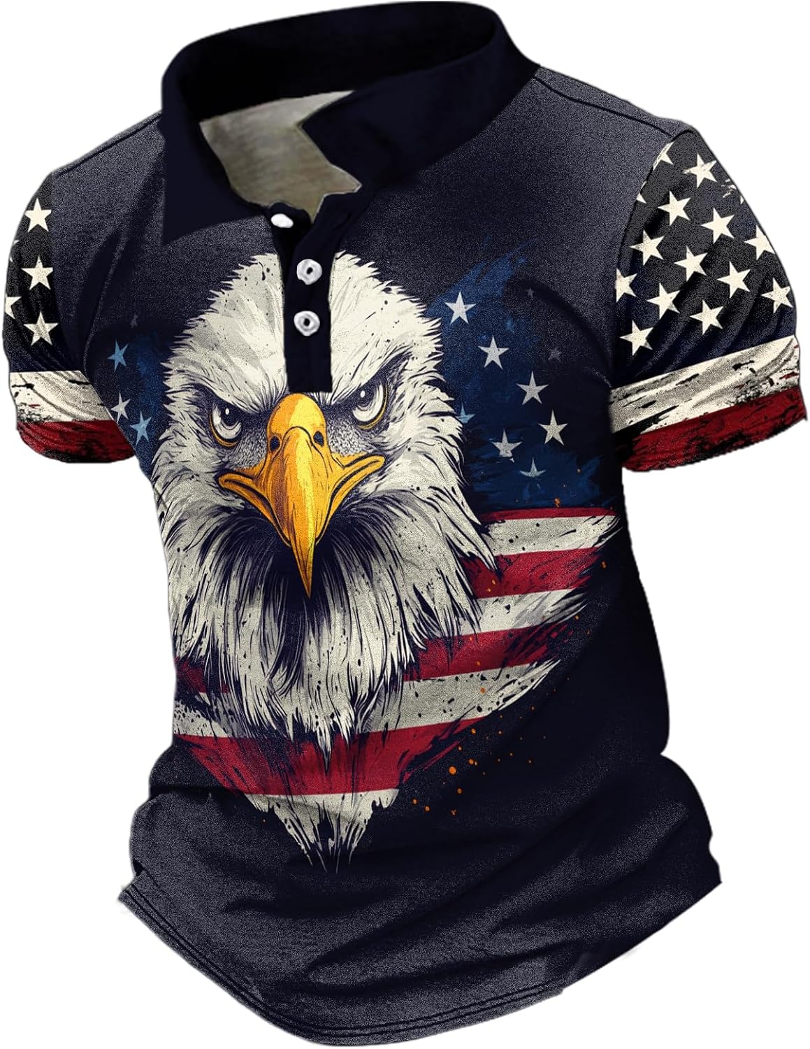 MARSVOVO Bowling Shirts for Men Cool Wolf Print Western T-Shirt Classic Short Sleeve Button Up Casual Golf Shirts