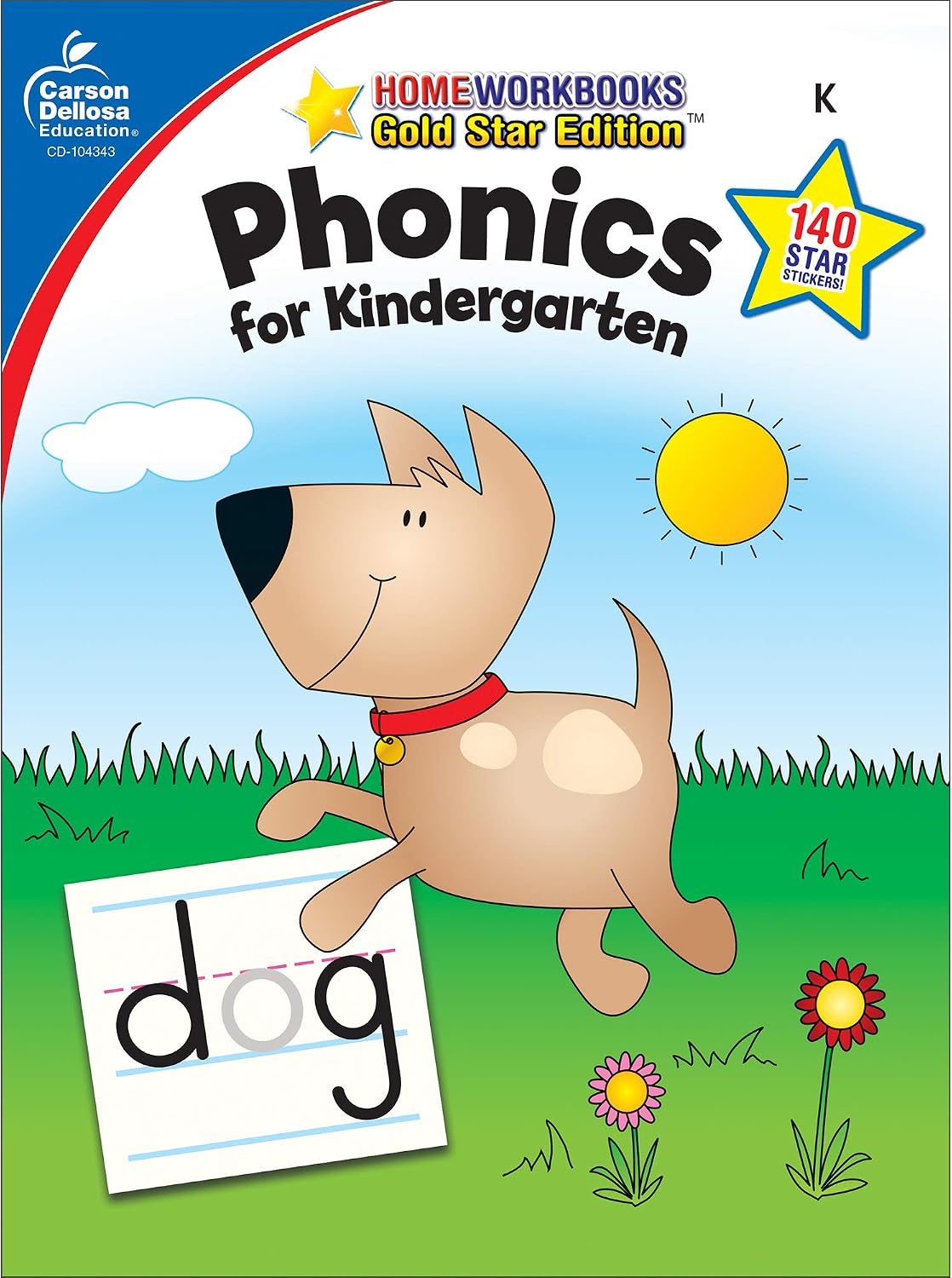 Carson Dellosa Phonics for Kindergarten Workbook, Sight Words, Beginning Consonant and Short Vowel Sounds Educational Games and Puzzles, Classroom or Homeschool Curriculum by Carson Dellosa Education