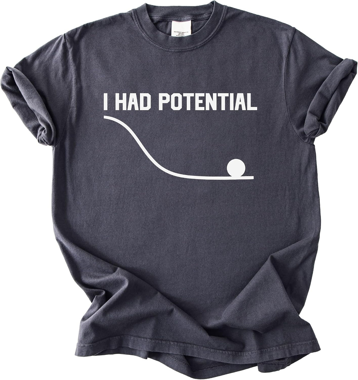Potential Graph Quote T Shirt, Minimalist Sarcastic Chart Graphic Tee, Funny Deadpan Humor Shirt Gift for Men Women