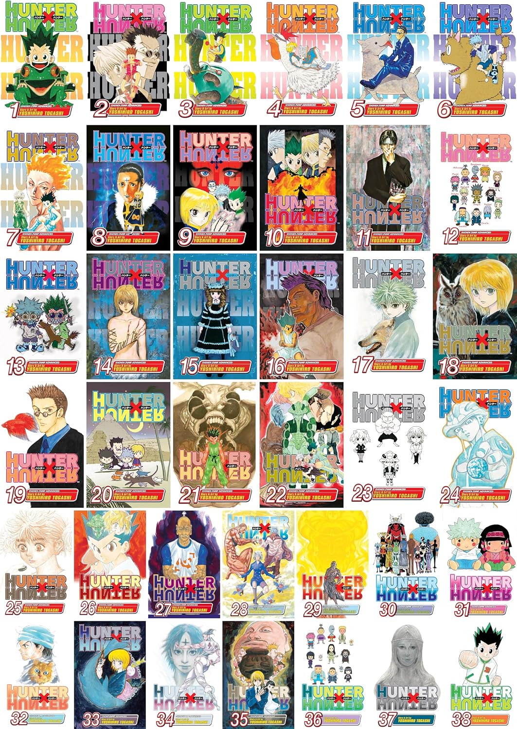 Hunter x Hunter Series, Complete (38 Books) Manga Set, by Yoshihiro Togashi (Volumes 1-38) by Yoshihiro Togashi