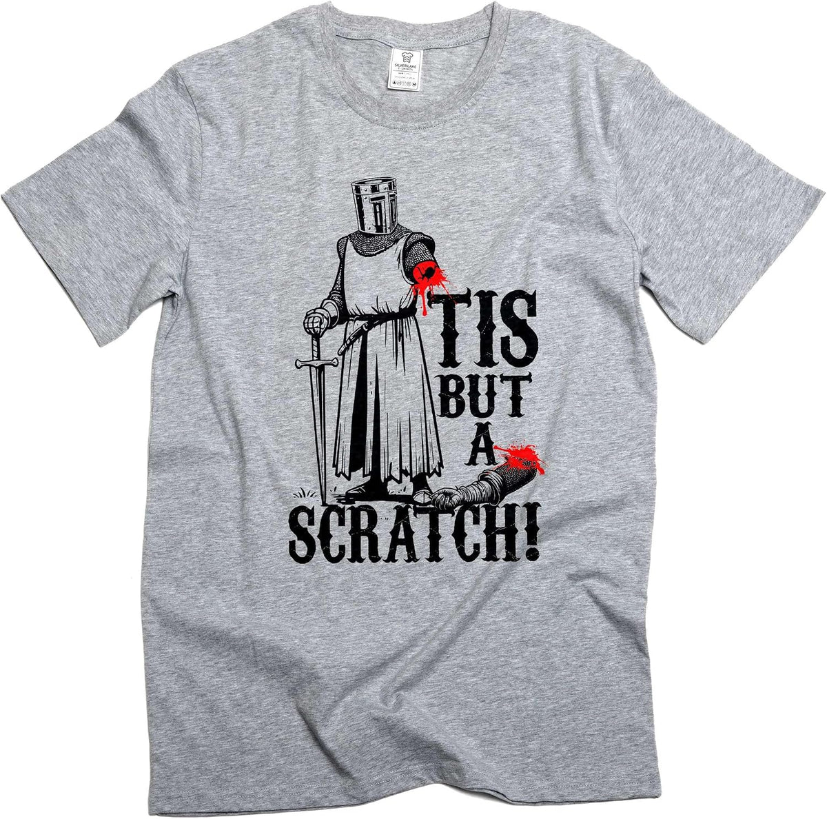 Men's Funny Tis but a Scratch Medieval Warrior Knight T-Shirt Funny Gift Sarcasm Sarcastic Tee Shirt