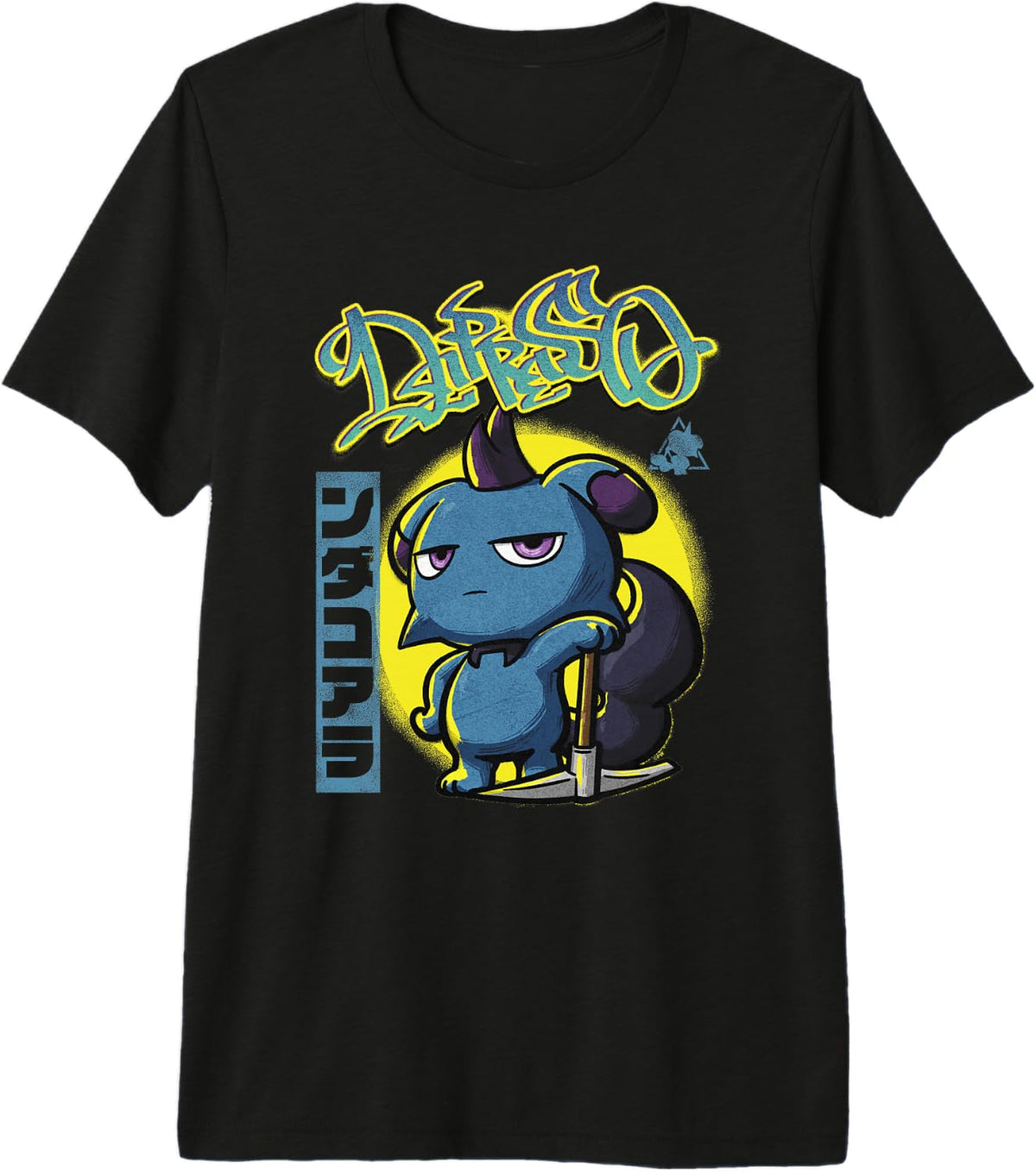 Palworld Depresso Graffiti with Pickaxe and Logo Video Game Premium Tri-Blend T-Shirt