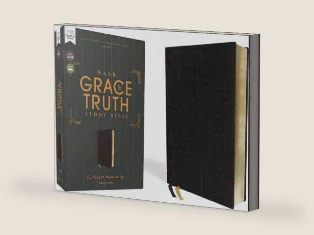 NASB, The Grace and Truth Study Bible (Trustworthy and Practical Insights), Bonded Leather, Black, Red Letter, 1995 Text, Comfort Print by Zondervan