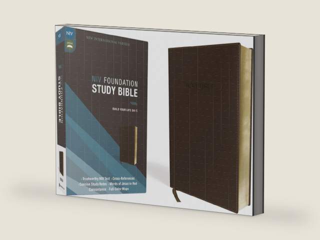 NIV, Foundation Study Bible, Leathersoft, Brown, Red Letter by Zondervan