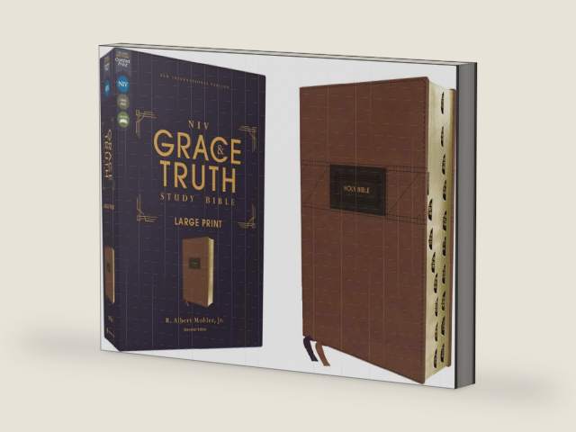 NIV, The Grace and Truth Study Bible (Trustworthy and Practical Insights), Large Print, Leathersoft, Brown, Red Letter, Thumb Indexed, Comfort Print by Zondervan