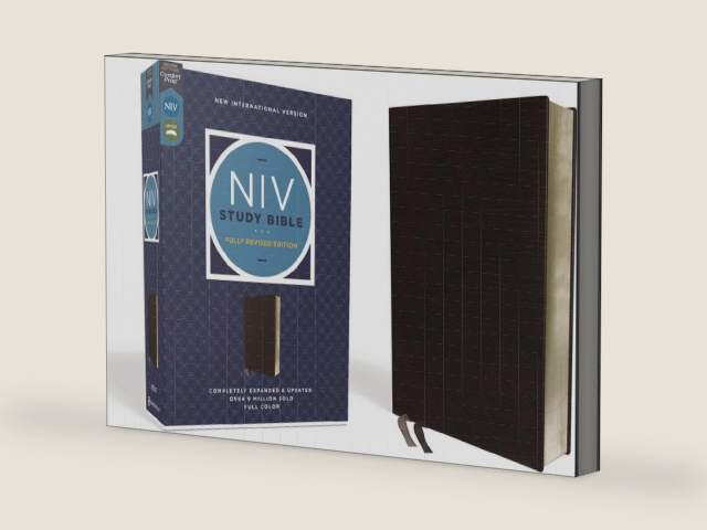 NIV Study Bible, Fully Revised Edition (Study Deeply. Believe Wholeheartedly.), Bonded Leather, Black, Red Letter, Comfort Print by Zondervan
