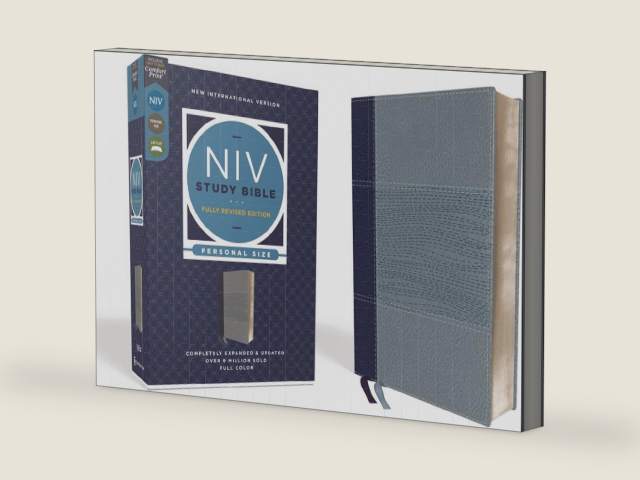 NIV Study Bible, Fully Revised Edition (Study Deeply. Believe Wholeheartedly.), Personal Size, Leathersoft, Navy/Blue, Red Letter, Comfort Print by Zondervan