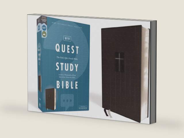 NIV, Quest Study Bible, Leathersoft, Black, Comfort Print: The Only Q and A Study Bible by Zondervan