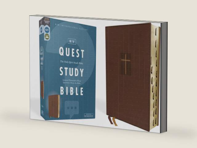 NIV, Quest Study Bible, Leathersoft, Brown, Thumb Indexed, Comfort Print: The Only Q and A Study Bible by Zondervan