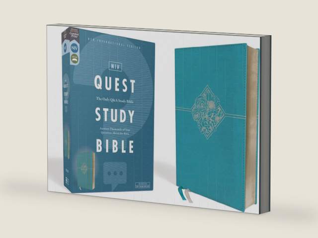 NIV, Quest Study Bible, Leathersoft, Teal, Comfort Print: The Only Q and A Study Bible by Zondervan
