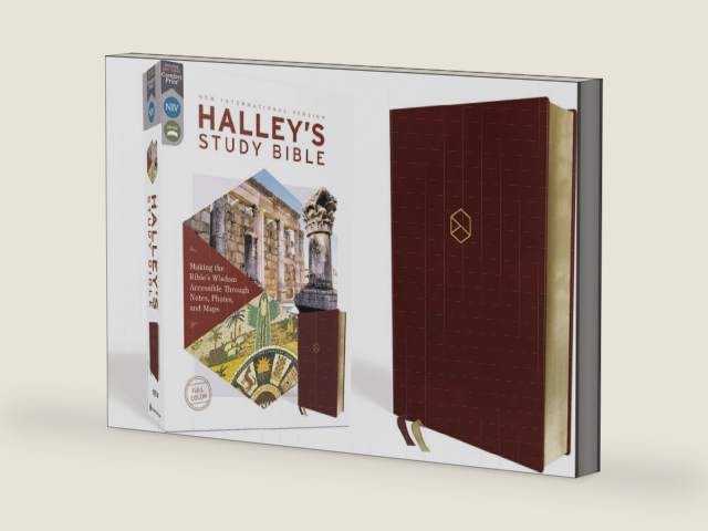 NIV, Halley's Study Bible (A Trusted Guide Through Scripture), Leathersoft, Burgundy, Red Letter, Comfort Print: Making the Bible's Wisdom Accessible Through Notes, Photos, and Maps by Zondervan