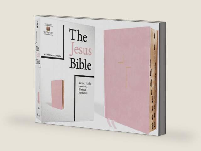 The Jesus Bible, NIV Edition, (With Thumb Tabs to Help Locate the Books of the Bible), Leathersoft over Board, Pink, Thumb Indexed, Comfort Print by Zondervan